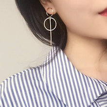 Load image into Gallery viewer, 2020 New Fashion Round Dangle Drop Korean Earrings For Women Geometric Round Heart Gold Earring Wedding Jewelry 8g