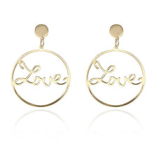 Load image into Gallery viewer, 2020 New Fashion Round Dangle Drop Korean Earrings For Women Geometric Round Heart Gold Earring Wedding Jewelry 8g