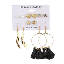 Load image into Gallery viewer, FNIO femmes boucles d'oreilles ensemble perle boucles d'oreilles pour femmes bohème mode bijoux 2020 géométrique cristal coeur boucles d'oreilles