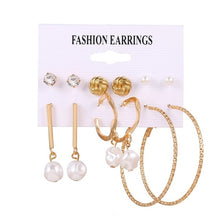 Load image into Gallery viewer, FNIO femmes boucles d'oreilles ensemble perle boucles d'oreilles pour femmes bohème mode bijoux 2020 géométrique cristal coeur boucles d'oreilles