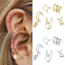 Load image into Gallery viewer, 5Pcs/Set Ear Cuff Gold Leaves Non-Piercing Ear Clips Fake Cartilage Earring Jewelry For Women Men