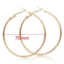 Load image into Gallery viewer, 40mm 60mm 70mm 80mm Exaggerate Big Smooth Circle Hoop Earrings Brincos Simple Party Round Loop Earrings for Women Jewelry