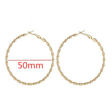 Load image into Gallery viewer, 40mm 60mm 70mm 80mm Exaggerate Big Smooth Circle Hoop Earrings Brincos Simple Party Round Loop Earrings for Women Jewelry