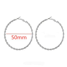Load image into Gallery viewer, 40mm 60mm 70mm 80mm Exaggerate Big Smooth Circle Hoop Earrings Brincos Simple Party Round Loop Earrings for Women Jewelry