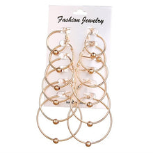 Load image into Gallery viewer, Oversize Gold Color Big Circle Hoop Earrings Set for Women Vintage Steampunk Ear Clip Wedding Party Jewelry Gift 2019 Wholesale
