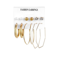 Load image into Gallery viewer, Oversize Gold Color Big Circle Hoop Earrings Set for Women Vintage Steampunk Ear Clip Wedding Party Jewelry Gift 2019 Wholesale
