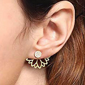 Hot Crystal Flower Stud Earrings for Women Fashion Jewelry Gold Silver Rhinestones Earrings Gift for Party and Best Friend