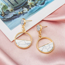 Load image into Gallery viewer, X&amp;P New Fashion Round Dangle Drop Korean Earrings For Women Geometric Round Heart Gold Earring Wedding 2020 kolczyki Jewelry
