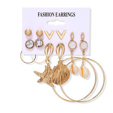 Load image into Gallery viewer, Women&#39;s Earrings Set Tassel Pearl Earrings For Women Bohemian Fashion Jewelry 2020 Geometric kolczyki Hoop Earings
