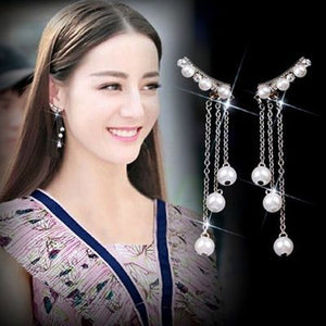 2020 New Long Crystal Tassel Gold Color Dangle Earrings for Women Wedding Drop Earing Fashion Jewelry Gifts