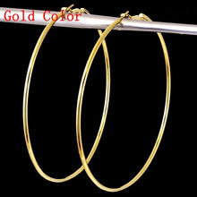 Load image into Gallery viewer, EKUSTYEE Brand 4 Size Big Hoop Earring for Women Jewelry Mother Gold Color Fashion Jewelry Bijoux Accessory Birthday Brincos
