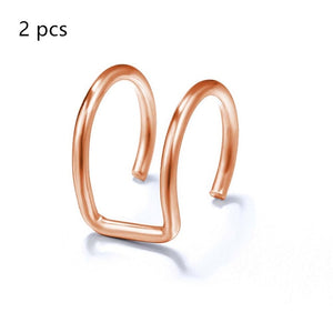 5Pcs/Set Ear Cuff Gold Leaves Non-Piercing Ear Clips Fake Cartilage Earring Jewelry For Women Men