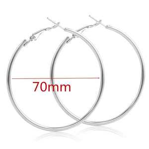 40mm 60mm 70mm 80mm Exaggerate Big Smooth Circle Hoop Earrings Brincos Simple Party Round Loop Earrings for Women Jewelry